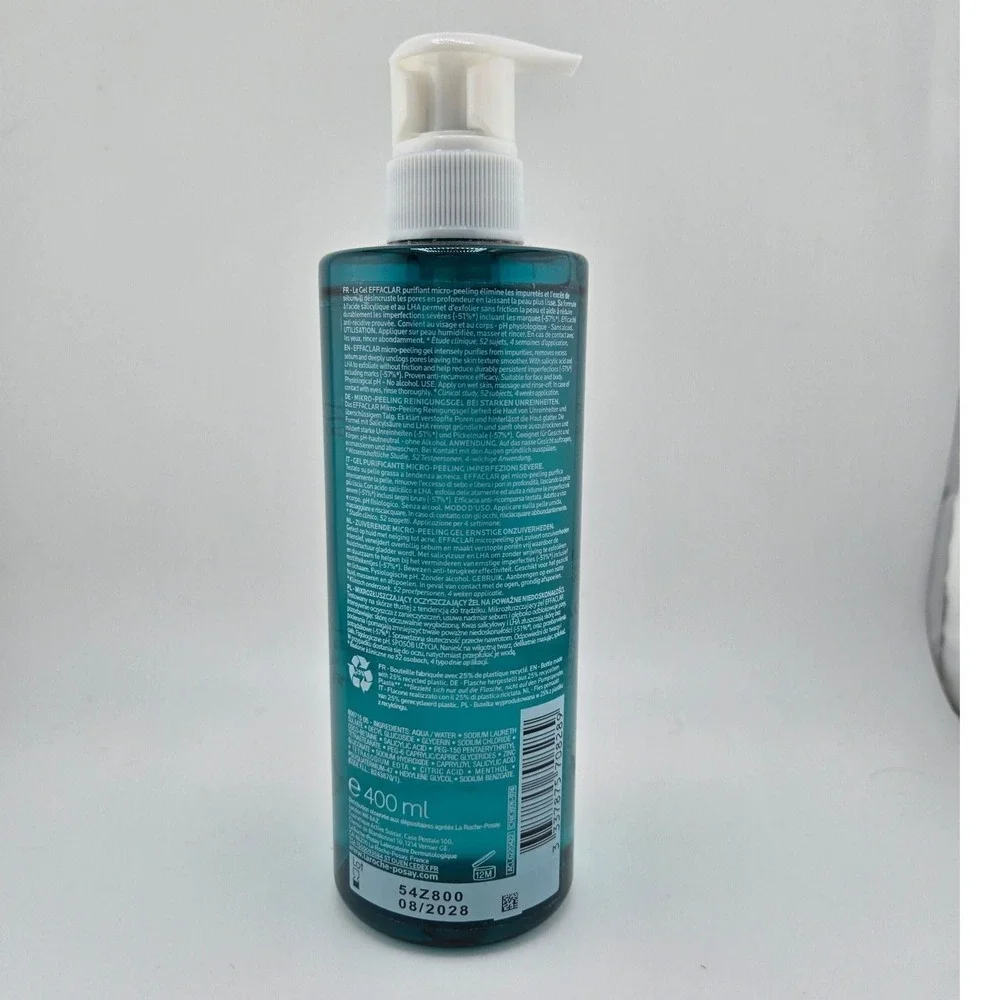 La Roche-Posay Effaclar Micro-Peeling Purifying Gel Face Body Wash 400ml Acne
